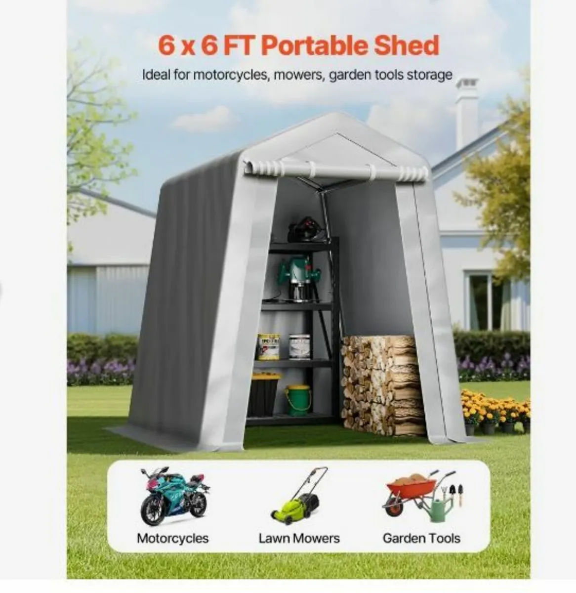 Outdoor Storage Shed, 6 x 6 ft Portable Storage - Image 2