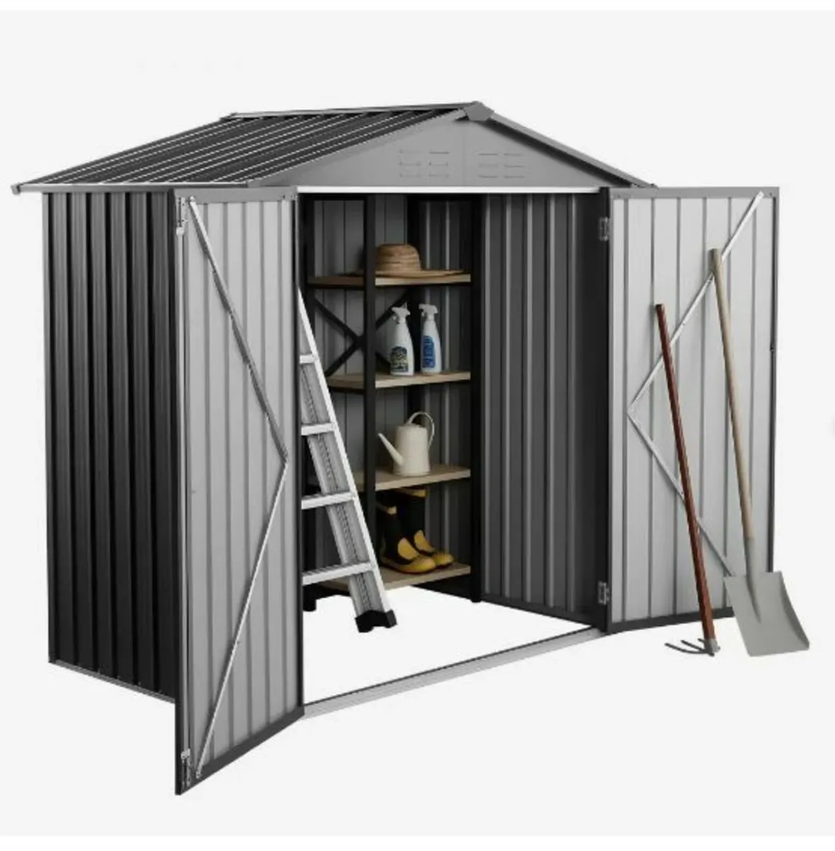 1860 x 1210 x 1841 mm Metal Garden Shed - Image 4