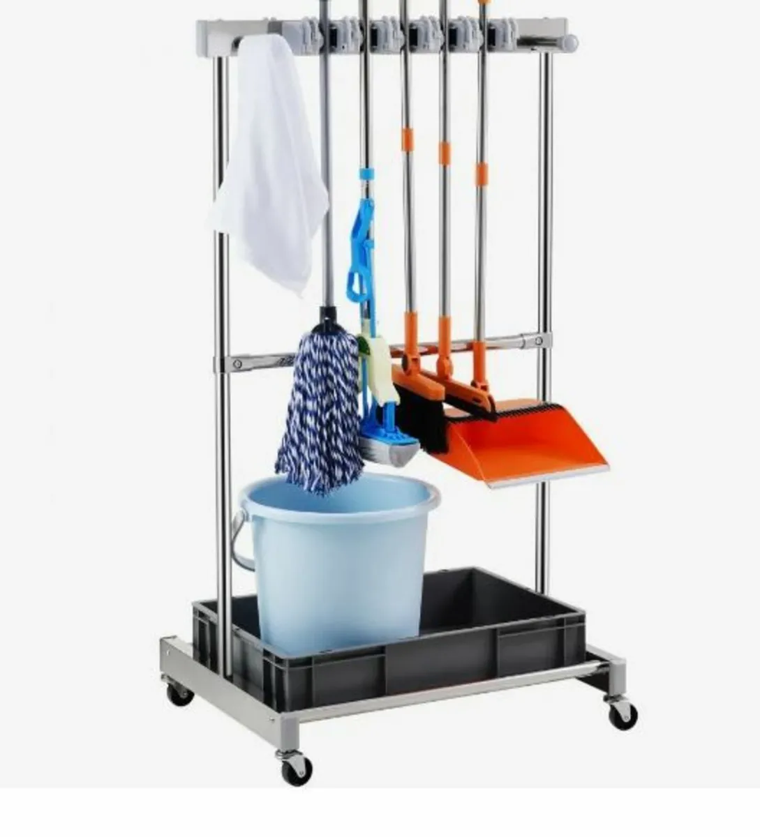 Garden Tool Organizer, 10 Slots with Hooks - Image 2