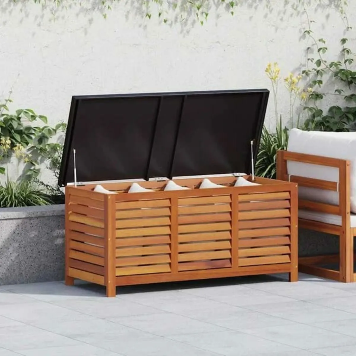 Storage Box 117x50x55 cm Solid Eucalyptus Wood - Image 2