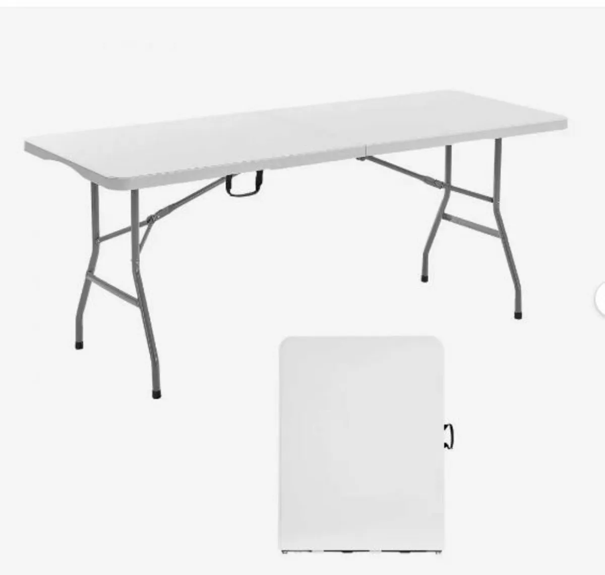 Folding Table, 6 Ft Heavy Duty Portable - Image 1