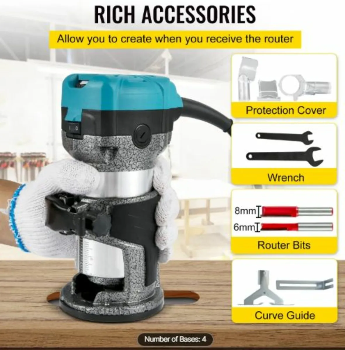 Router Tool,710W Wood Router, Router for Woodwork - Image 3