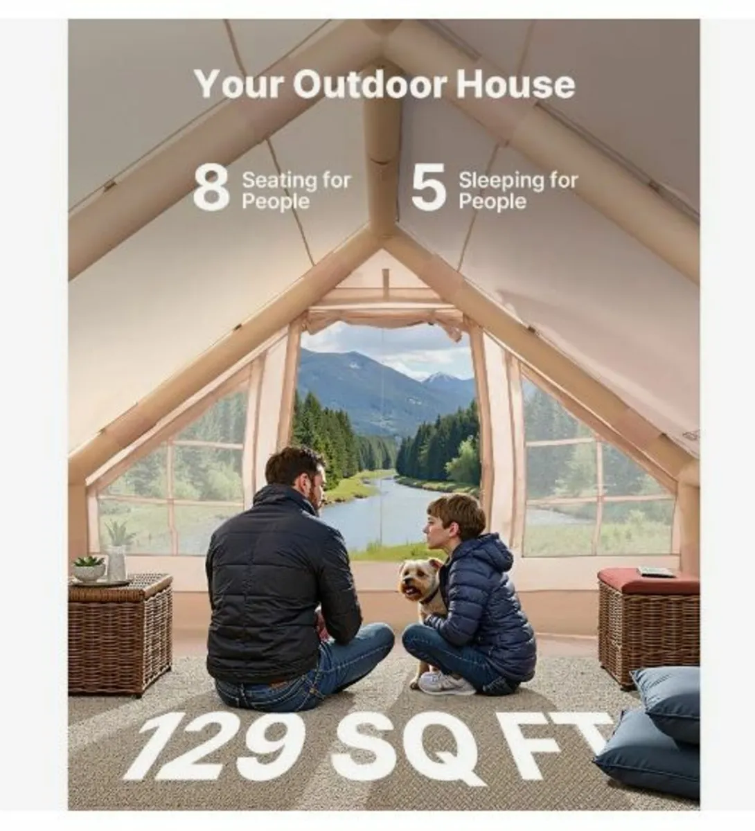 Inflatable Tents for Camping, 5-8 Person - Image 2