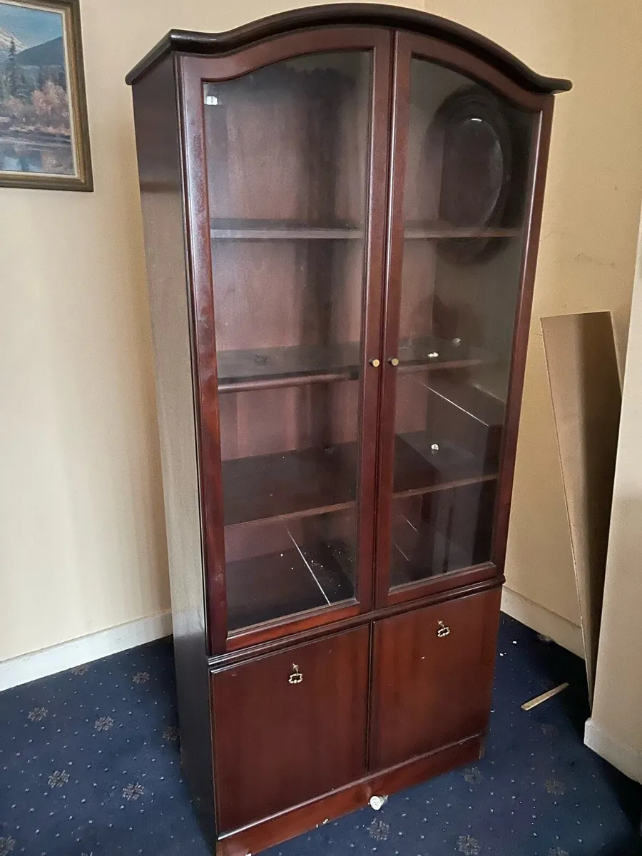 Old teak display cabinets - Image 1