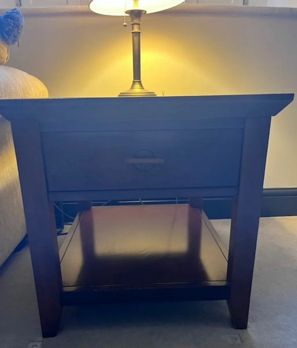 Side table - solid wood - walnut coloured - Image 2