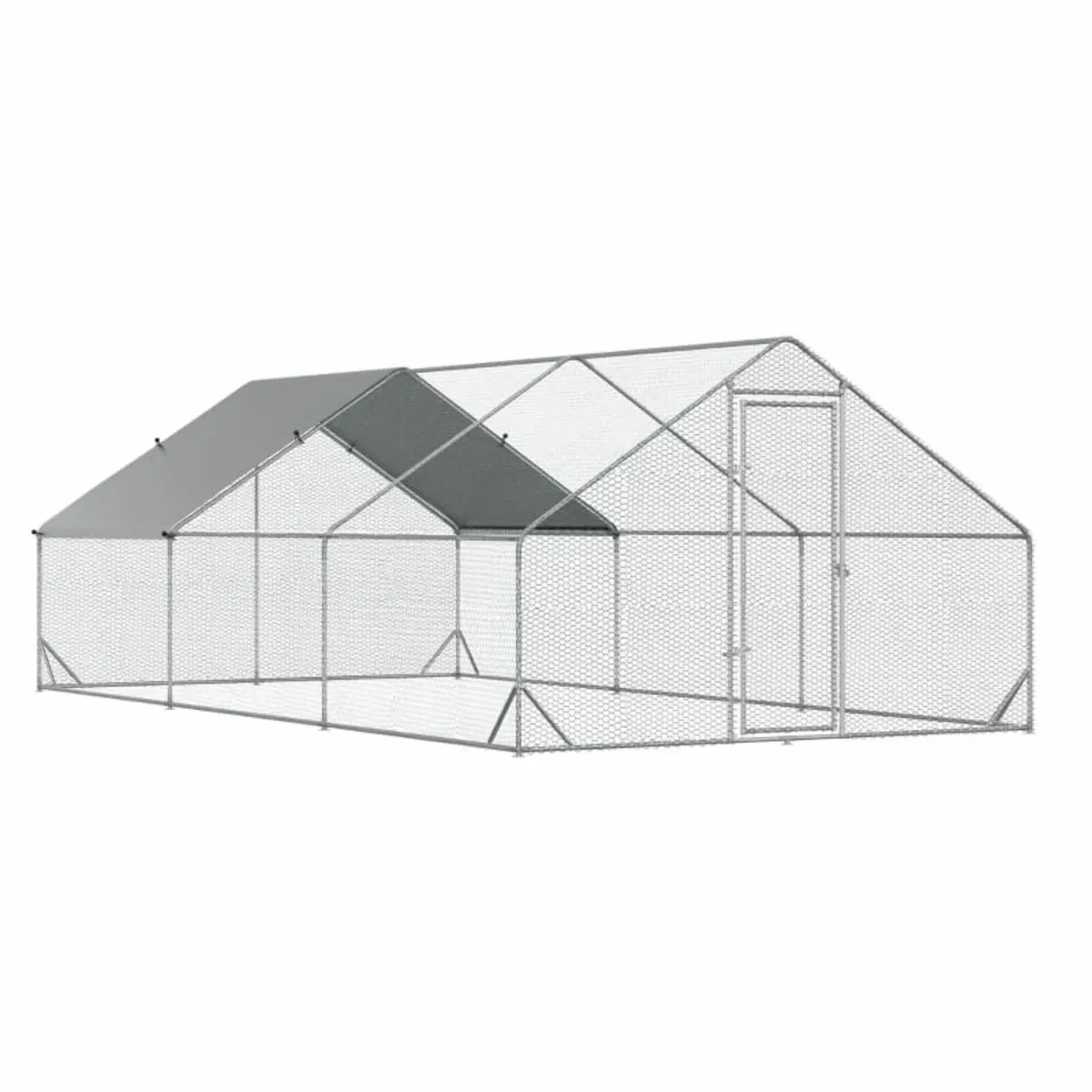 Galvanised Walk In Chicken Run w/ Cover 6 x 3 x 2m - Image 2