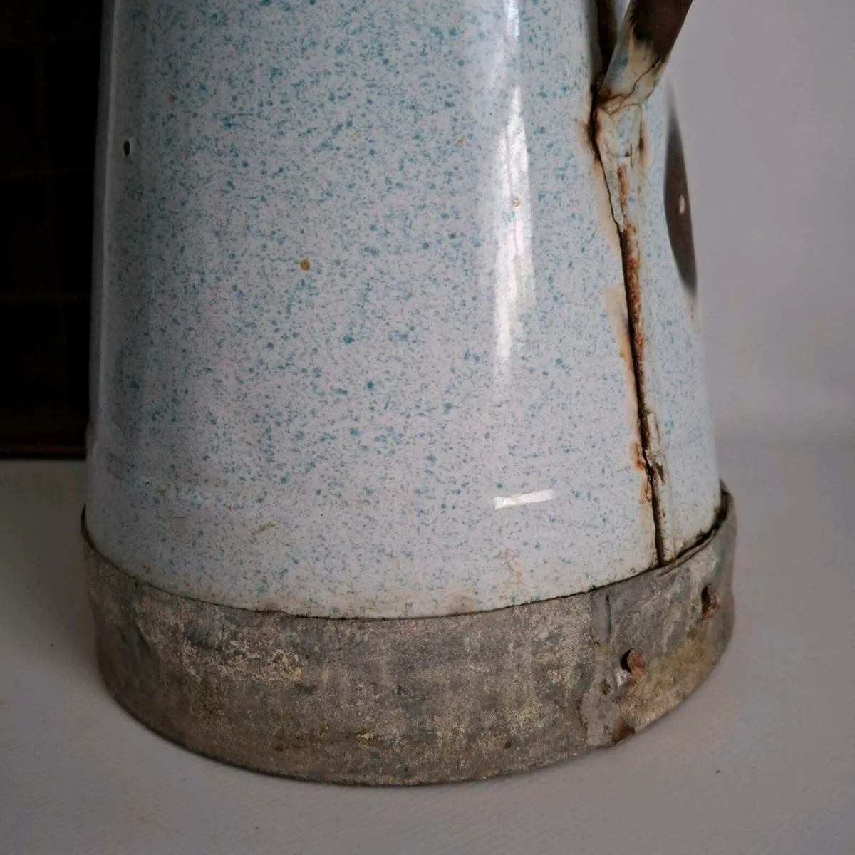 Large French Enamel Pitcher - Image 3