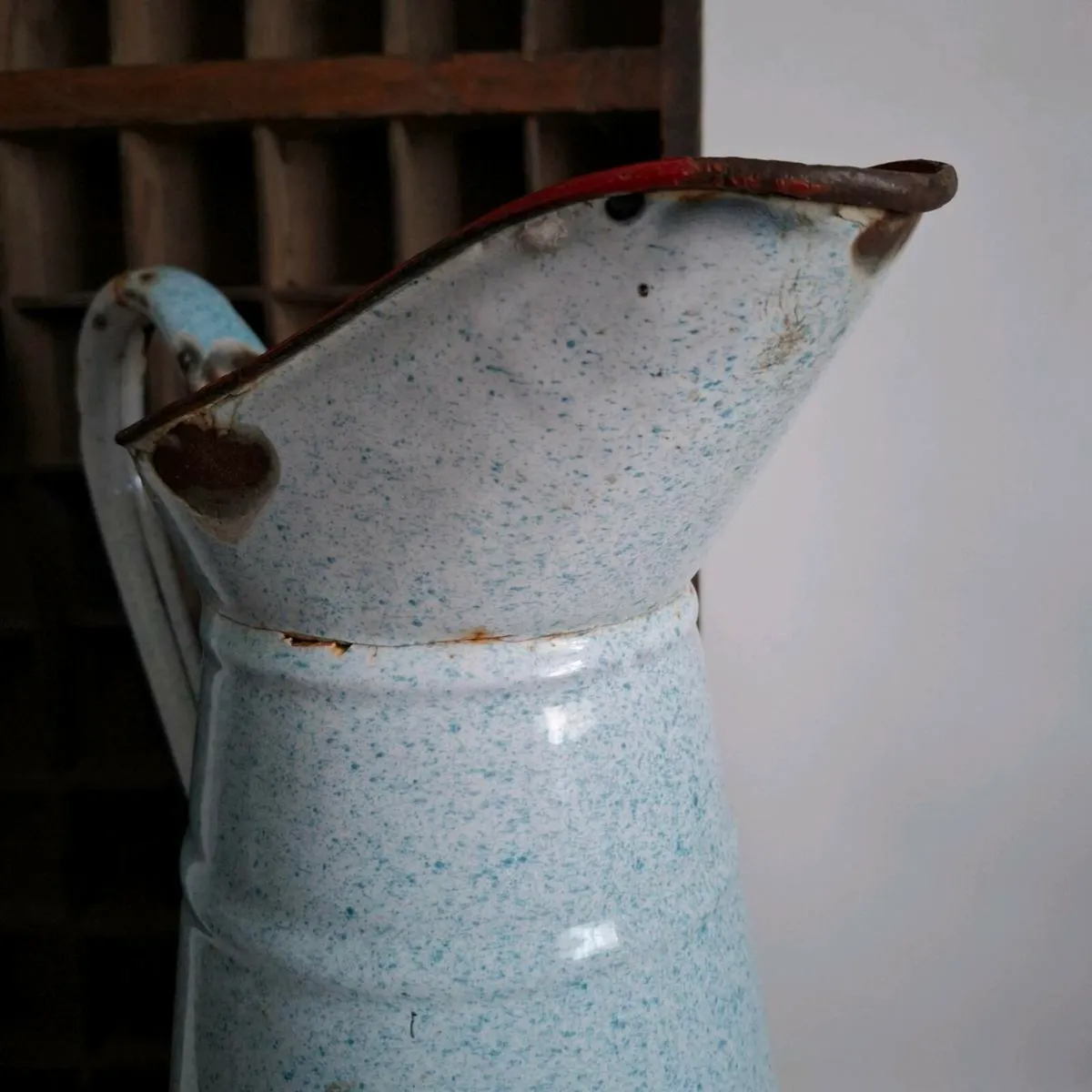 Large French Enamel Pitcher - Image 4