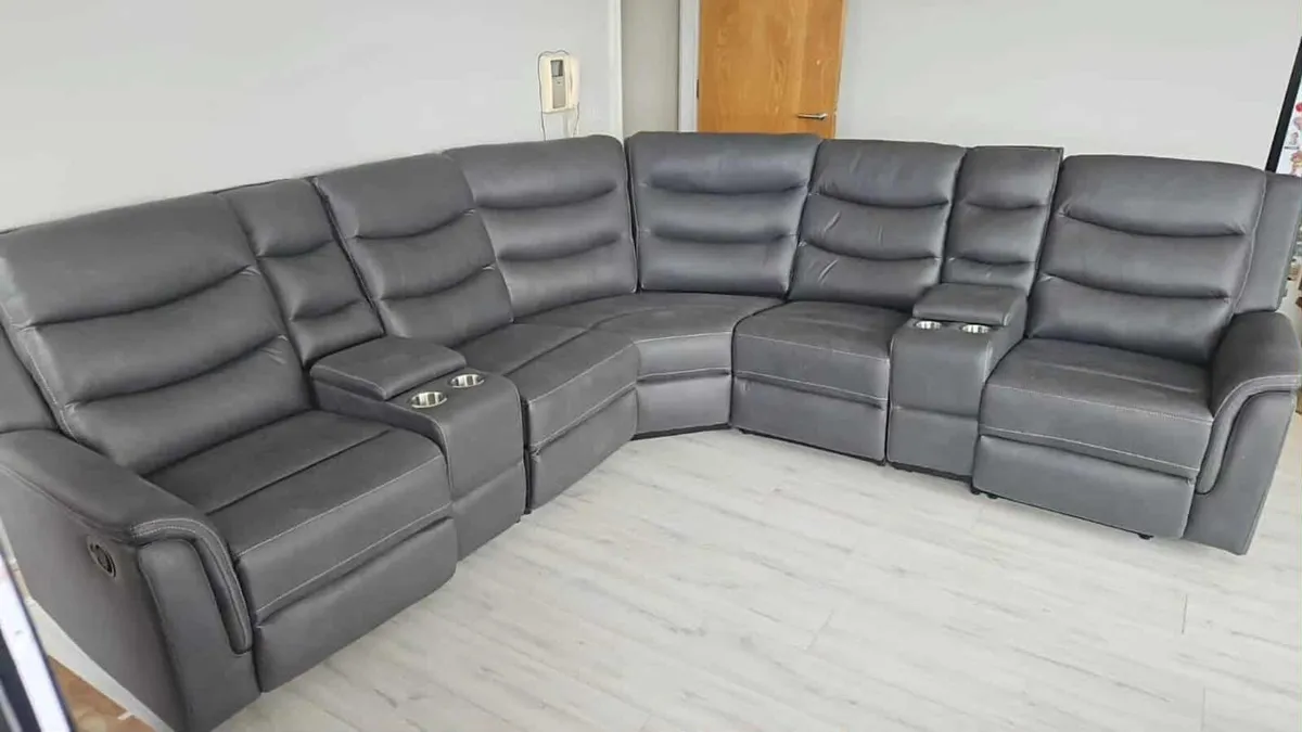 New Grey Micro Fabric Polly Recliner Sofa - Image 1