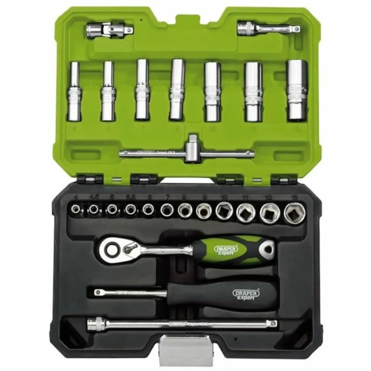Draper Expert Metric Socket Set, 1/4" Sq. Dr., Gre