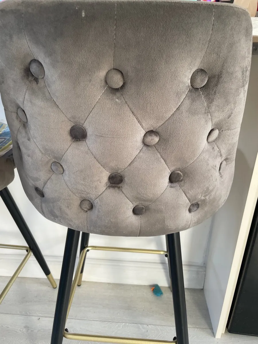 2 grey high stools - Image 2