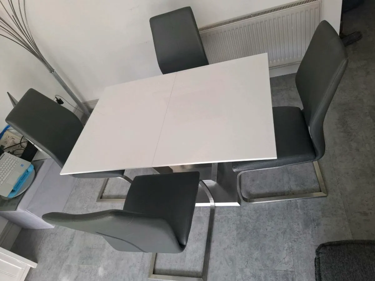 Extendable Dining Table & 4 Chairs - Image 1