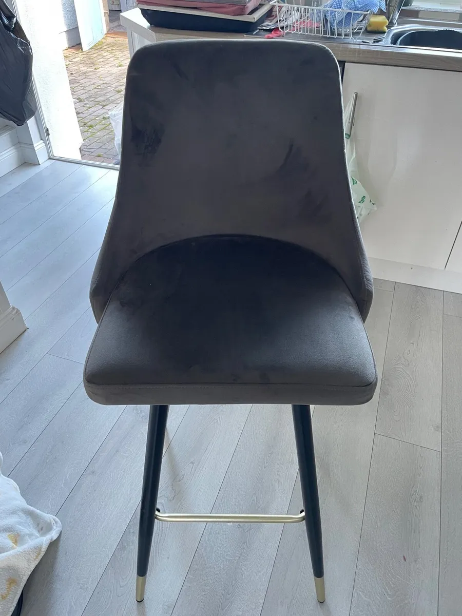 2 grey high stools - Image 1