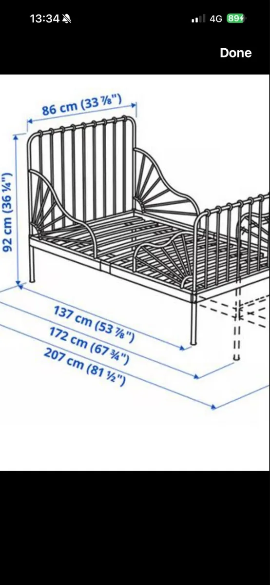Kids single bed and mattress - Image 3