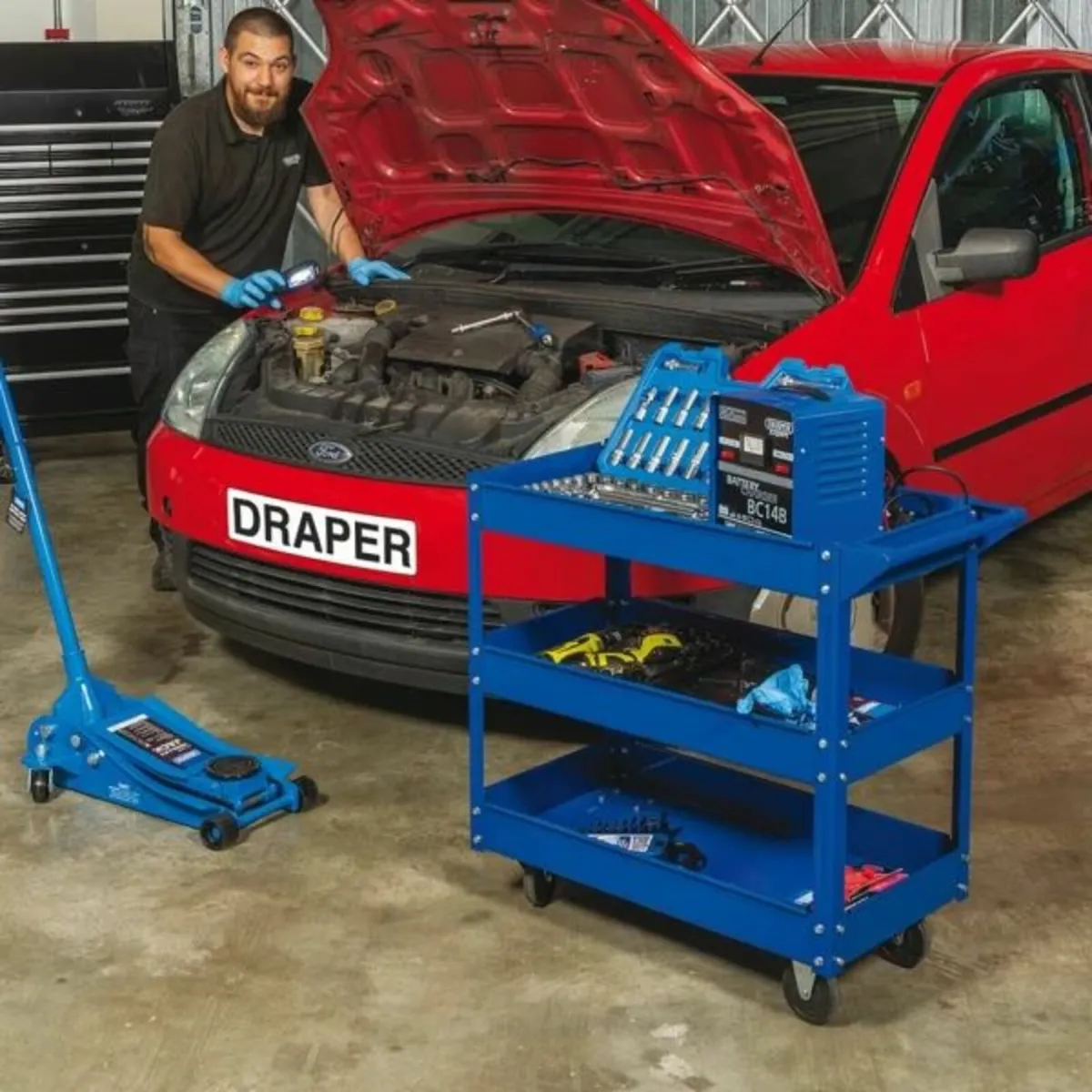 Draper 3 Tier Mobile Tool Trolley (07630) - Image 1