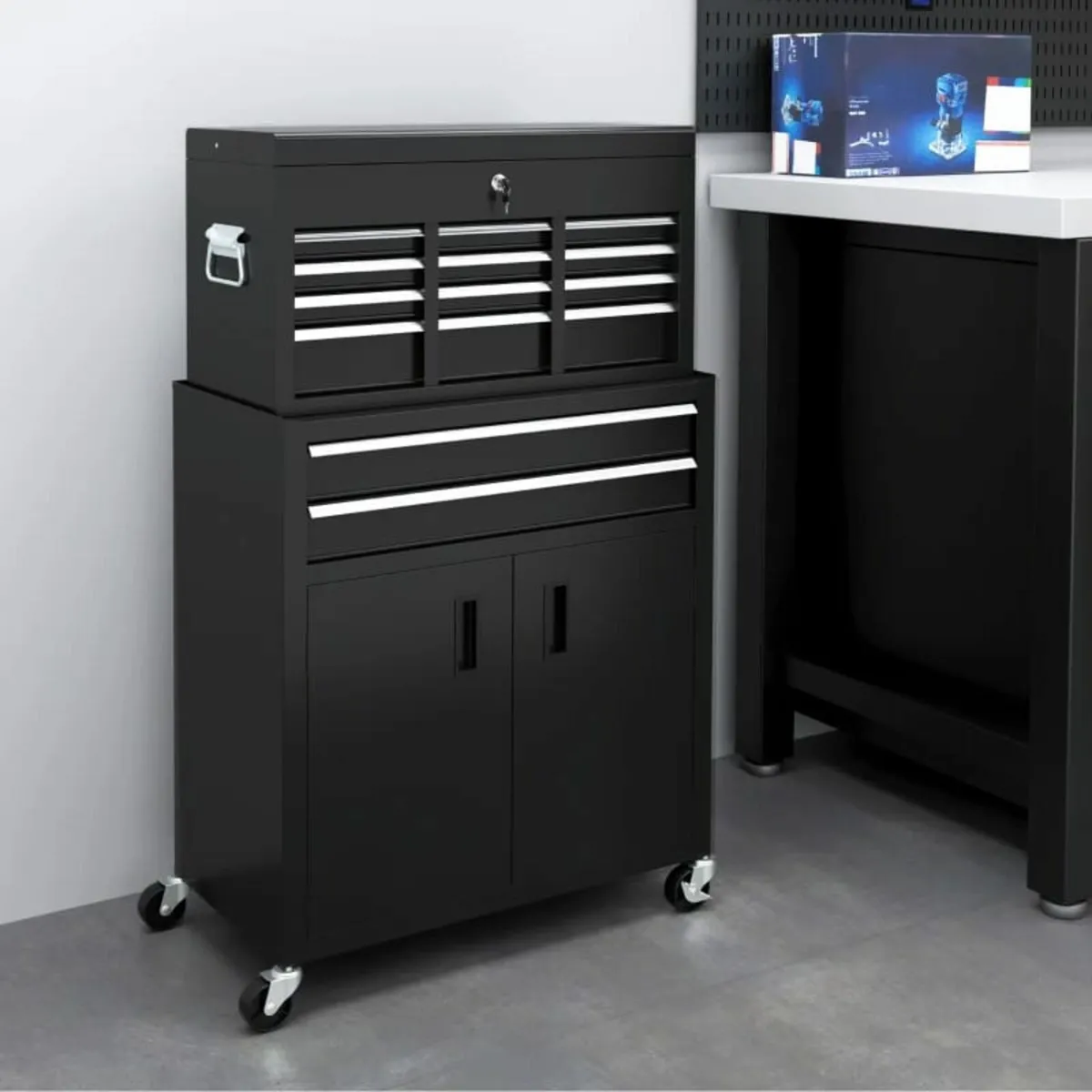 Tool Box, Metal Tool Chest on Wheels with 6 Drawer - Image 2