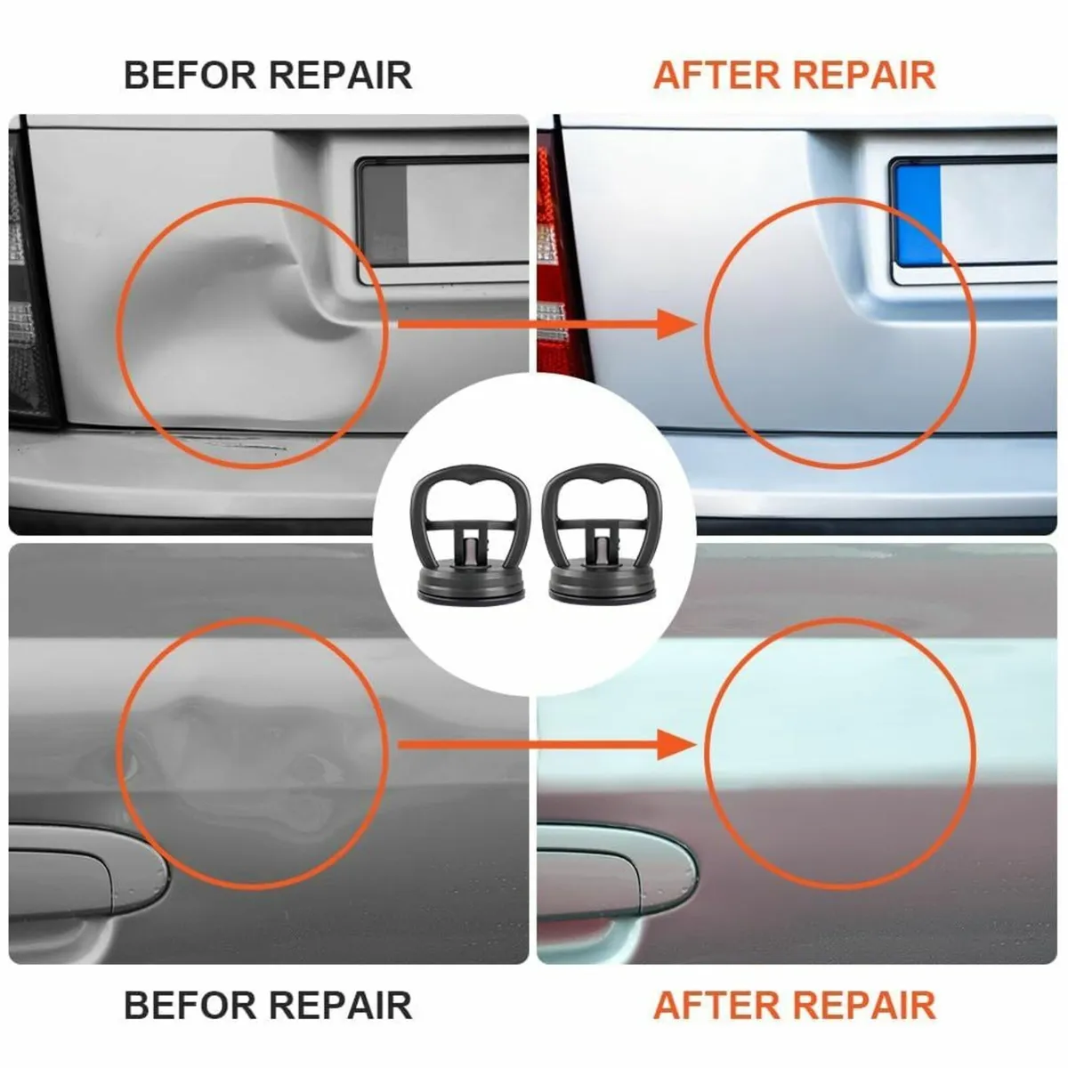 2 Pcs Suction Cups Car Dent Puller Repair Kit - Image 4