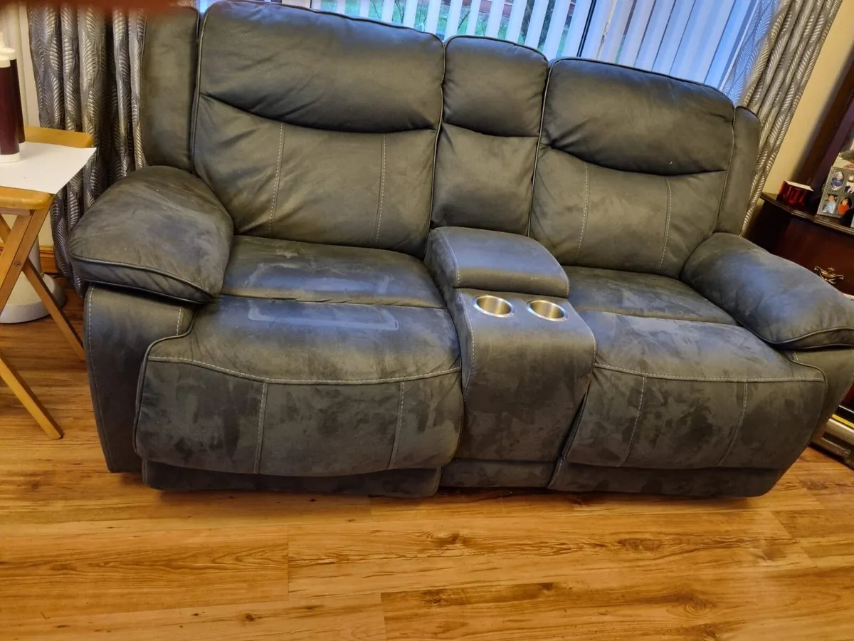 Recliner 2 Seater Sofa with Cup Holders - Image 1