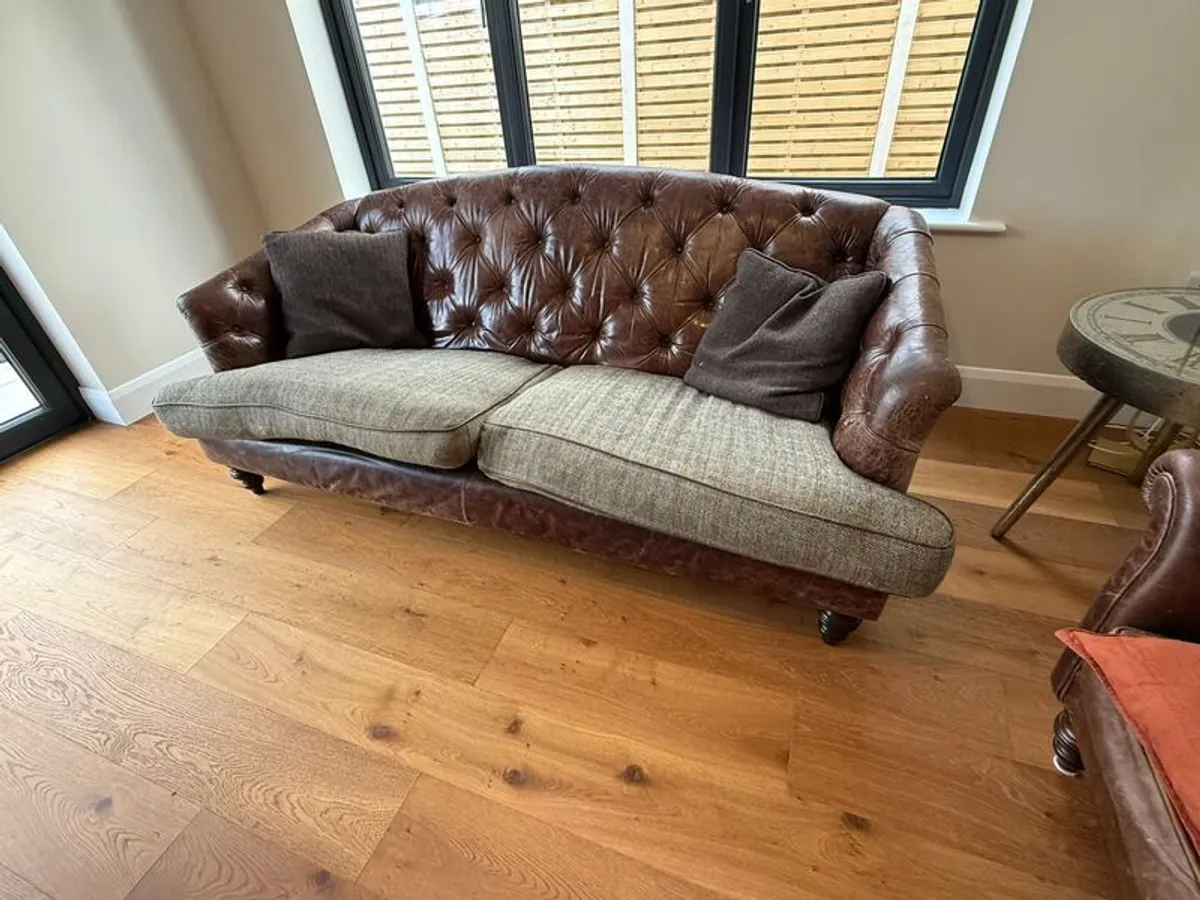 Tetrad McKenzie Leather & Tweed Sofa - Image 1