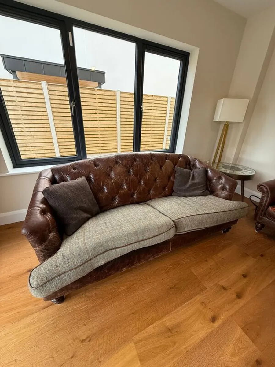 Tetrad McKenzie Leather & Tweed Sofa - Image 3
