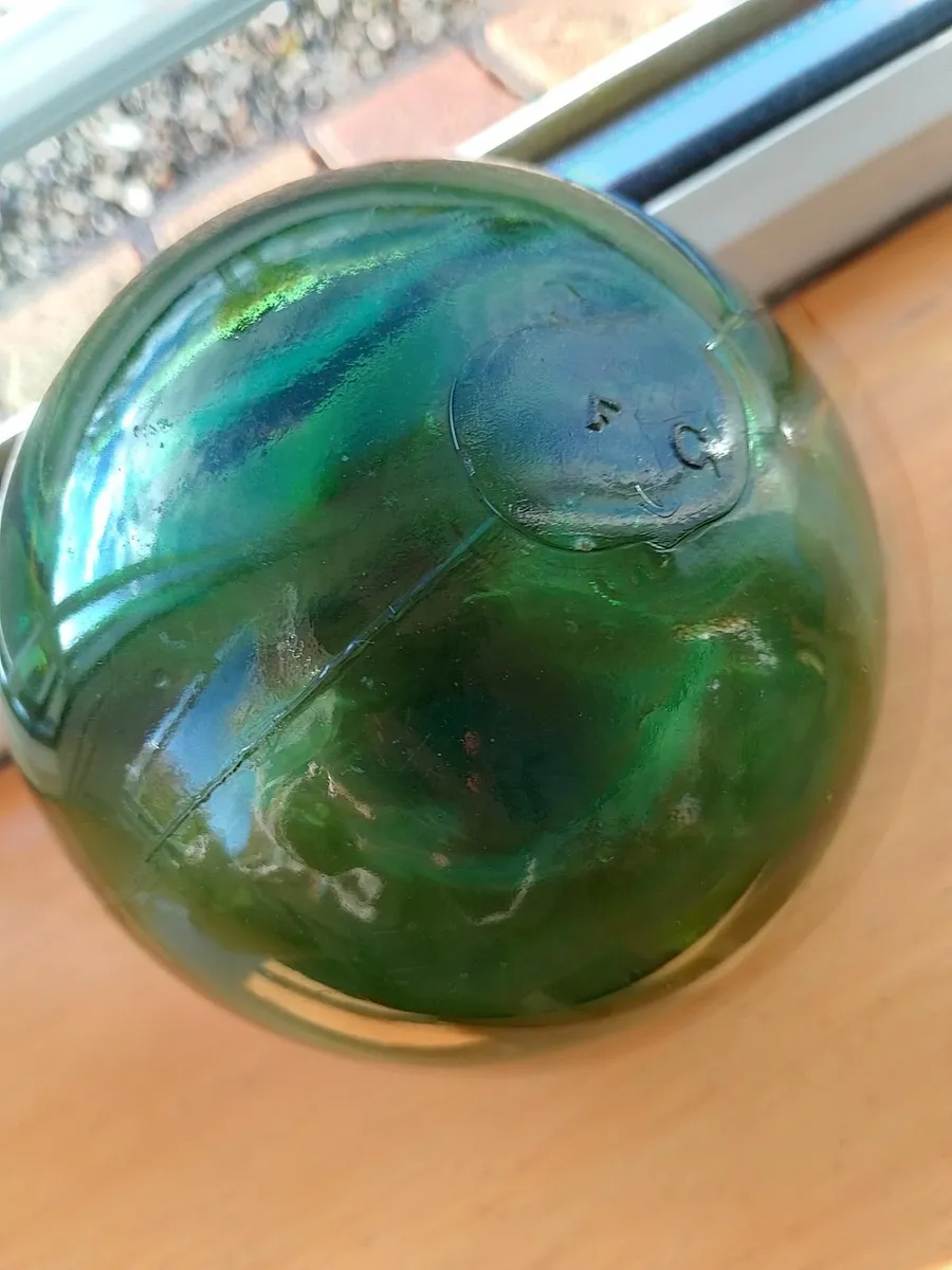 ANTIQUE  GLASS FISHING FLOAT. MADE IN ENGLAND. - Image 2