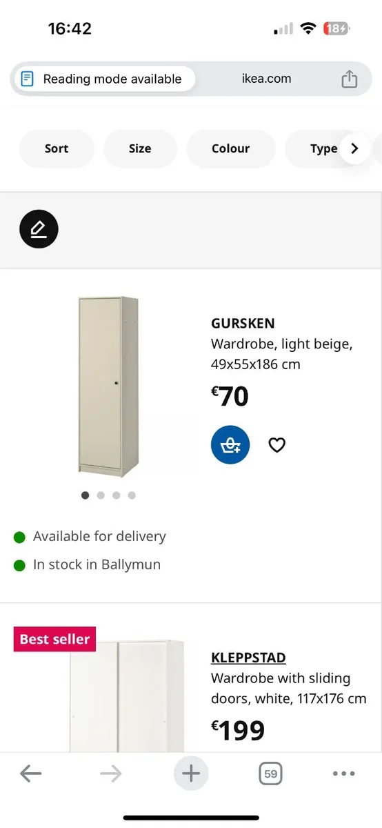 IKEA wardrobe and chest of drawers - Image 2