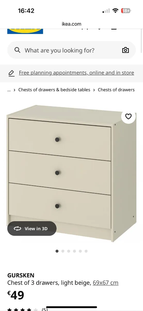 IKEA wardrobe and chest of drawers - Image 3