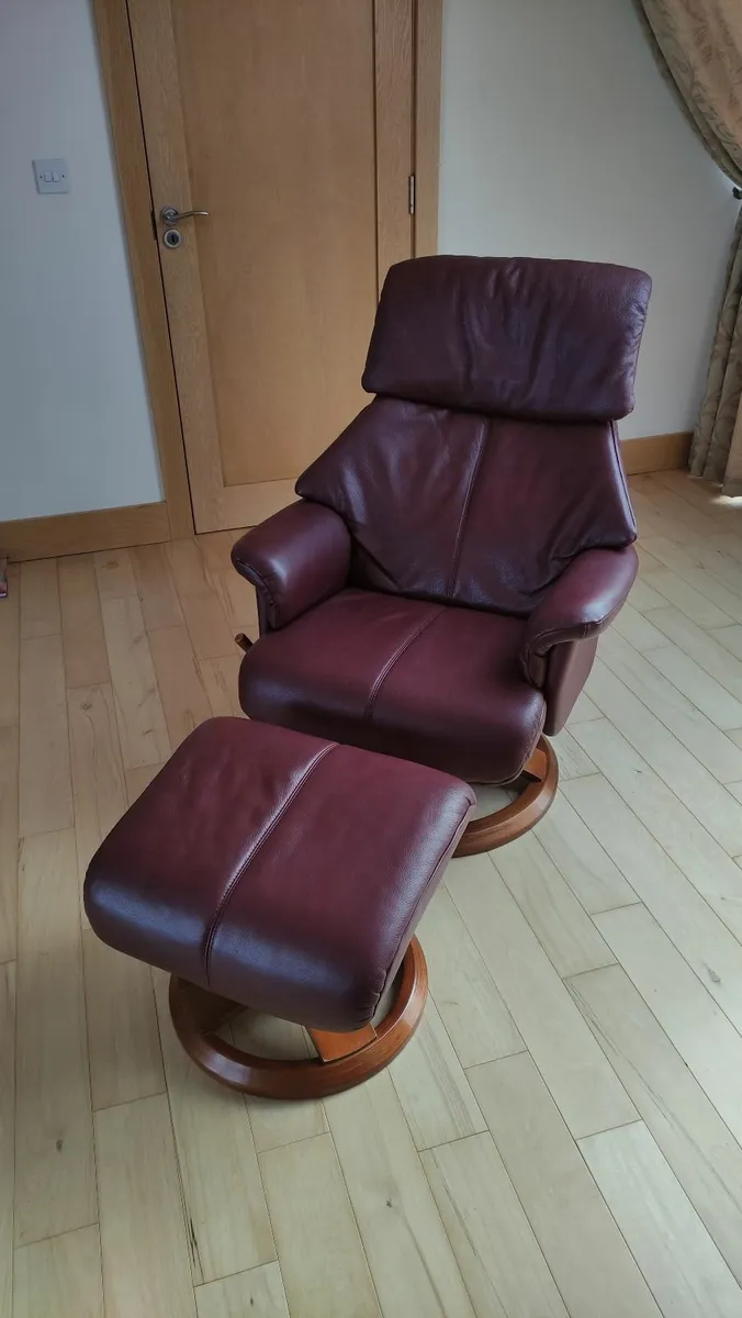 Recliner Chair & Footstool - Image 1