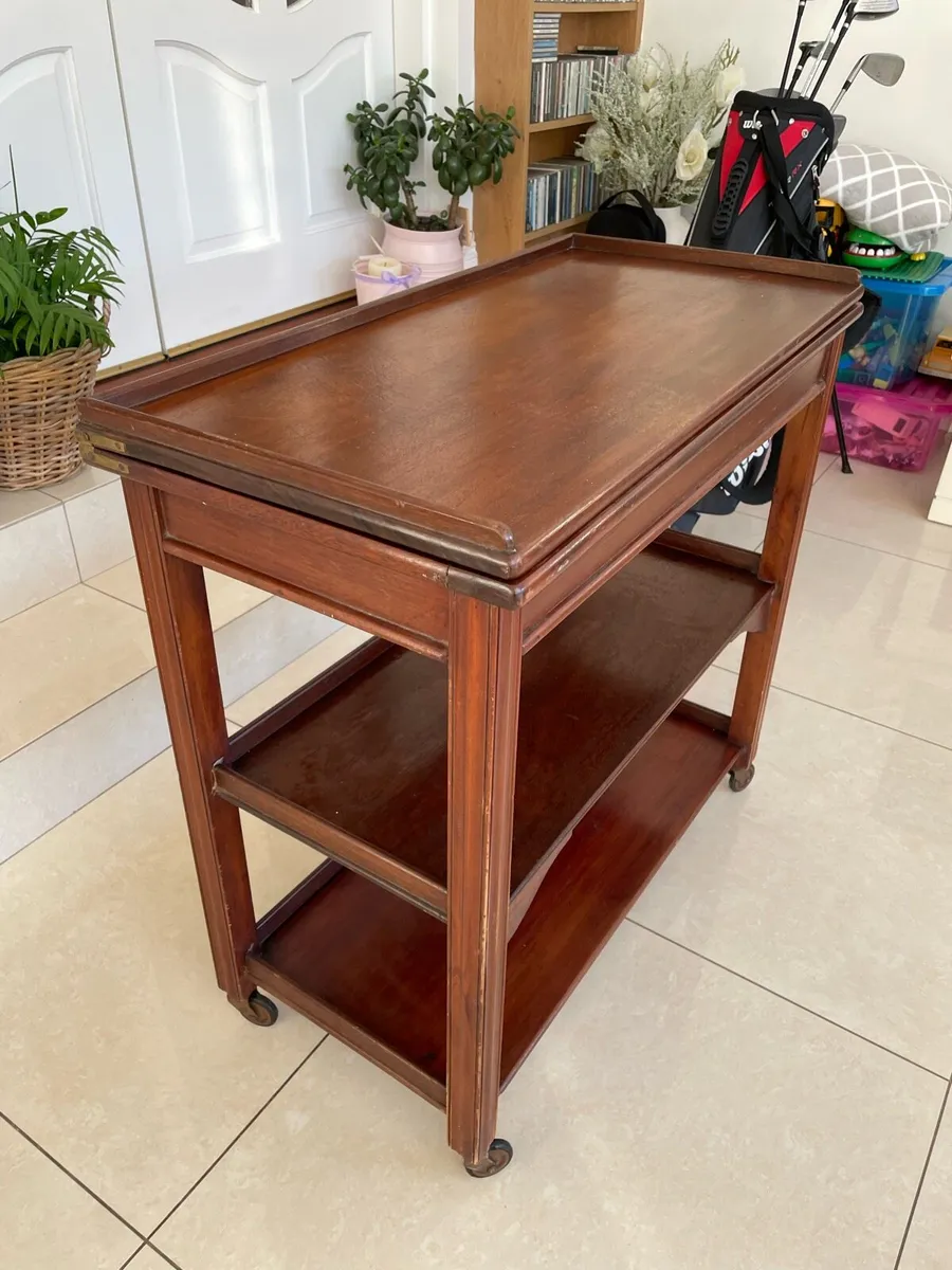 Antique Card Table/tea trolley - Image 1