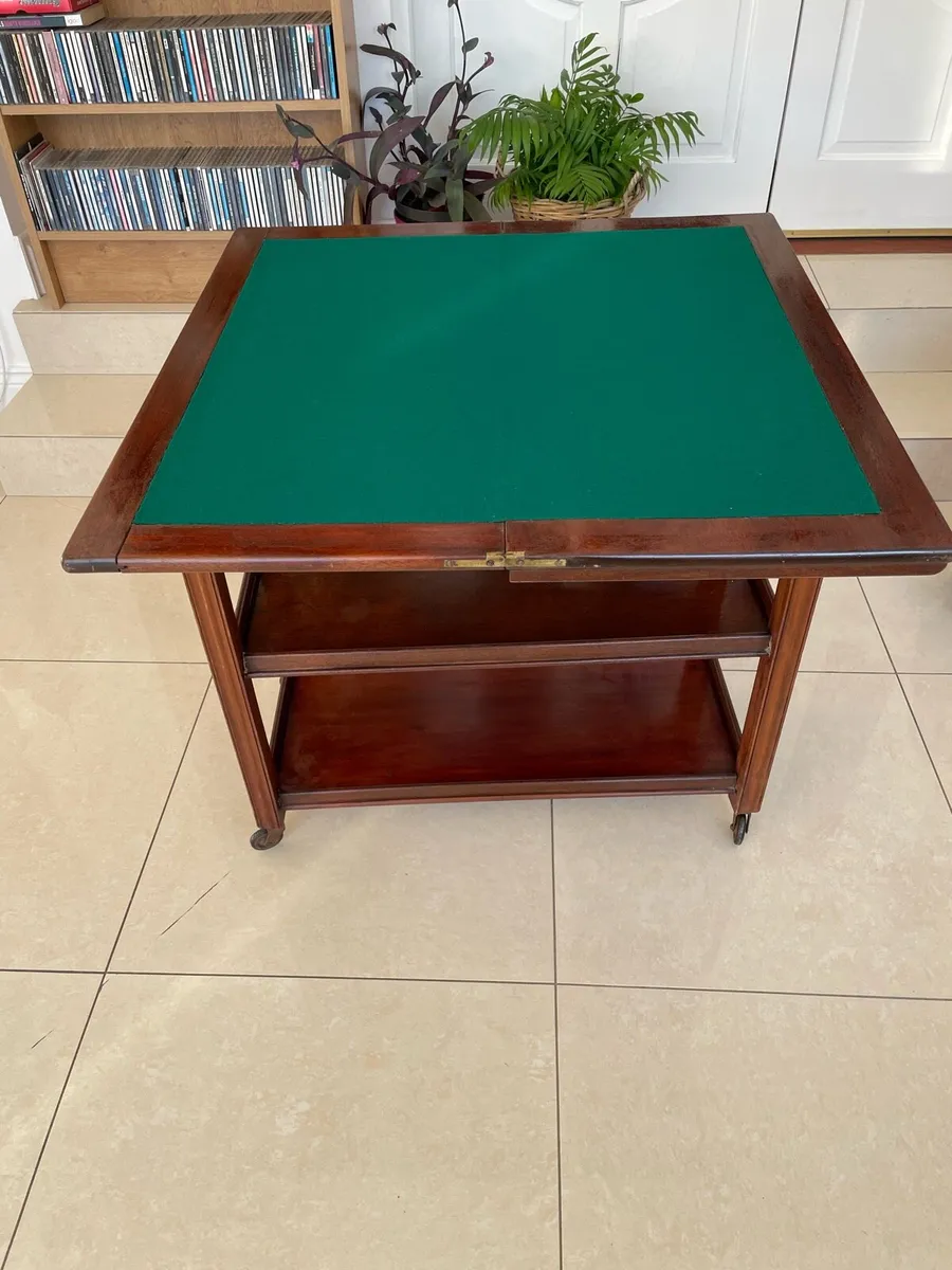 Antique Card Table/tea trolley - Image 2