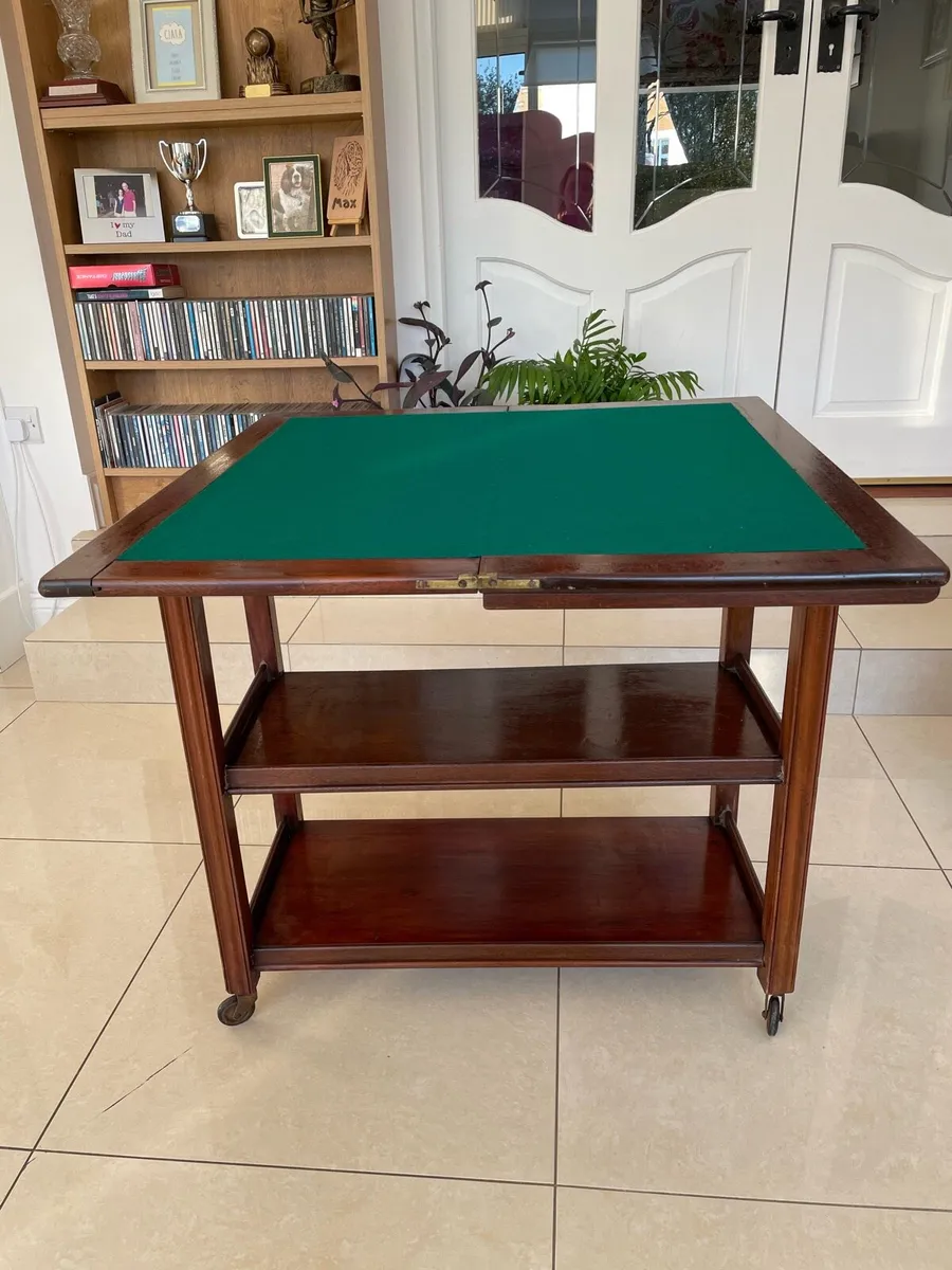 Antique Card Table/tea trolley - Image 3