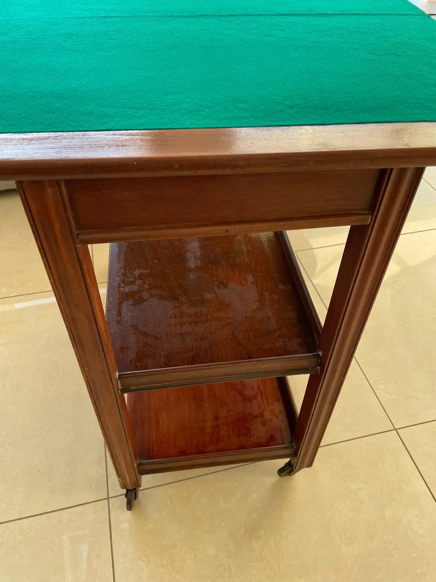 Antique Card Table/tea trolley - Image 4