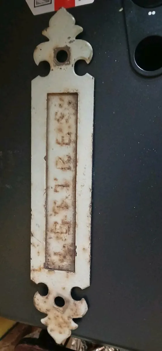 Antique Metal letterbox for door - Image 1