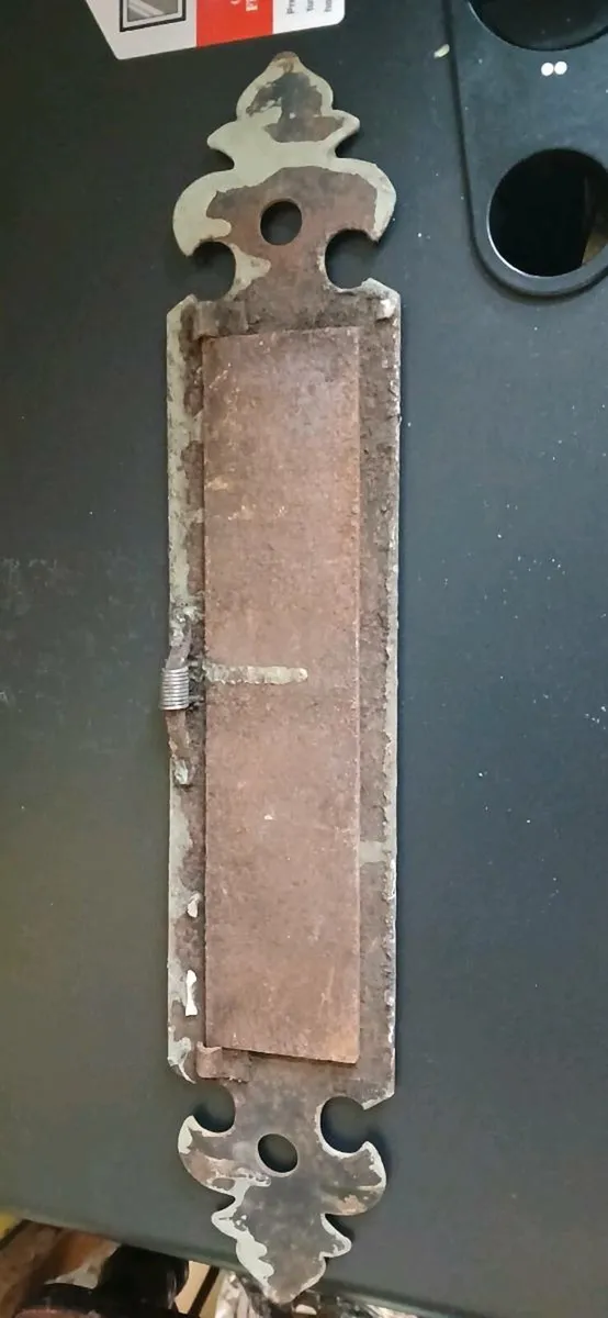 Antique Metal letterbox for door - Image 2