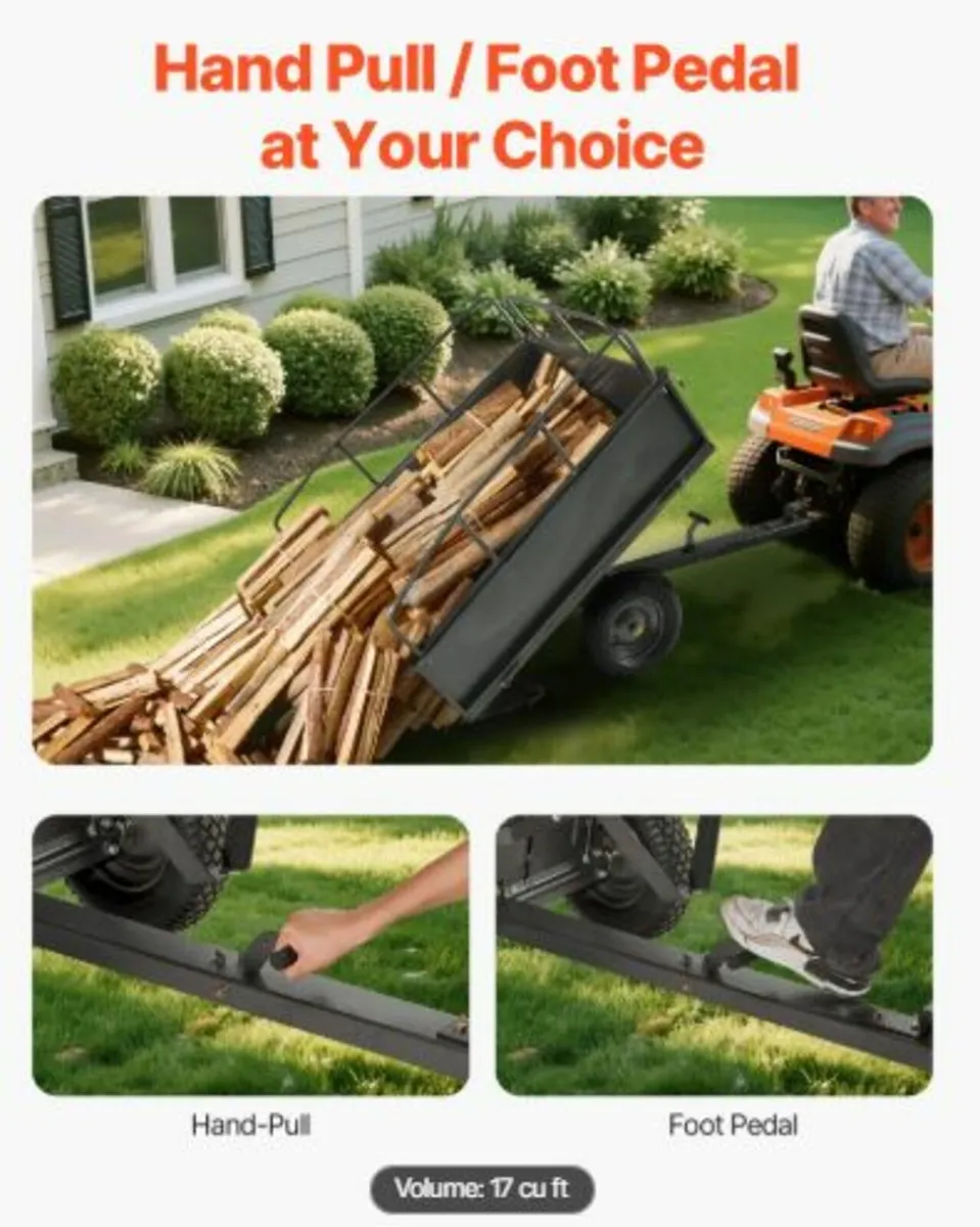 Garden Utility Trailer, 17 Cu. Ft &272 kg Capacity - Image 4