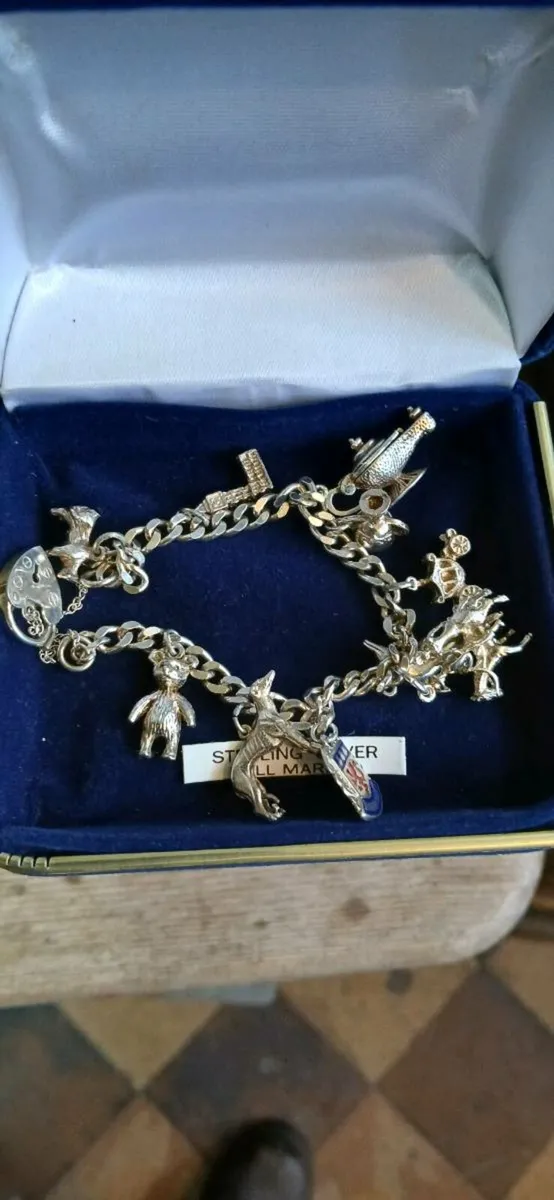 Sterling silver charm bracelet - Image 1