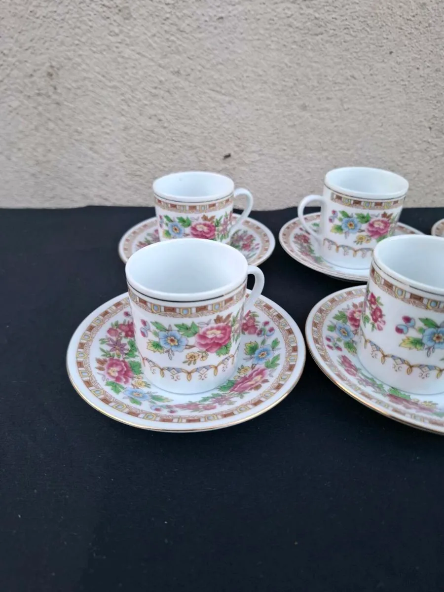 6 china espresso cups and saucers postage possible - Image 2