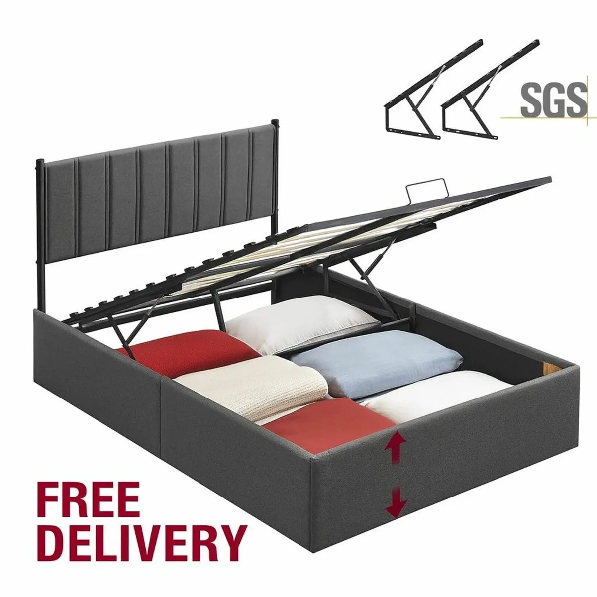 Double bed Hydraulic Ottoman Storage Bed Double (4 - Image 1