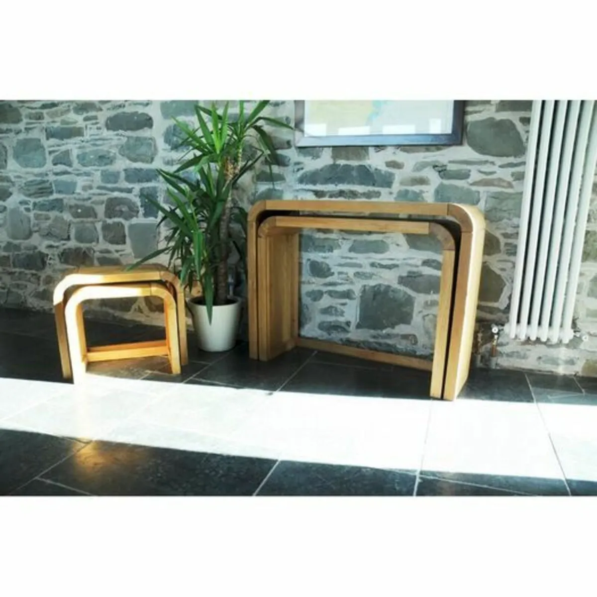 Acton 2 Piece Solid Wood Nest of Tables - Image 2