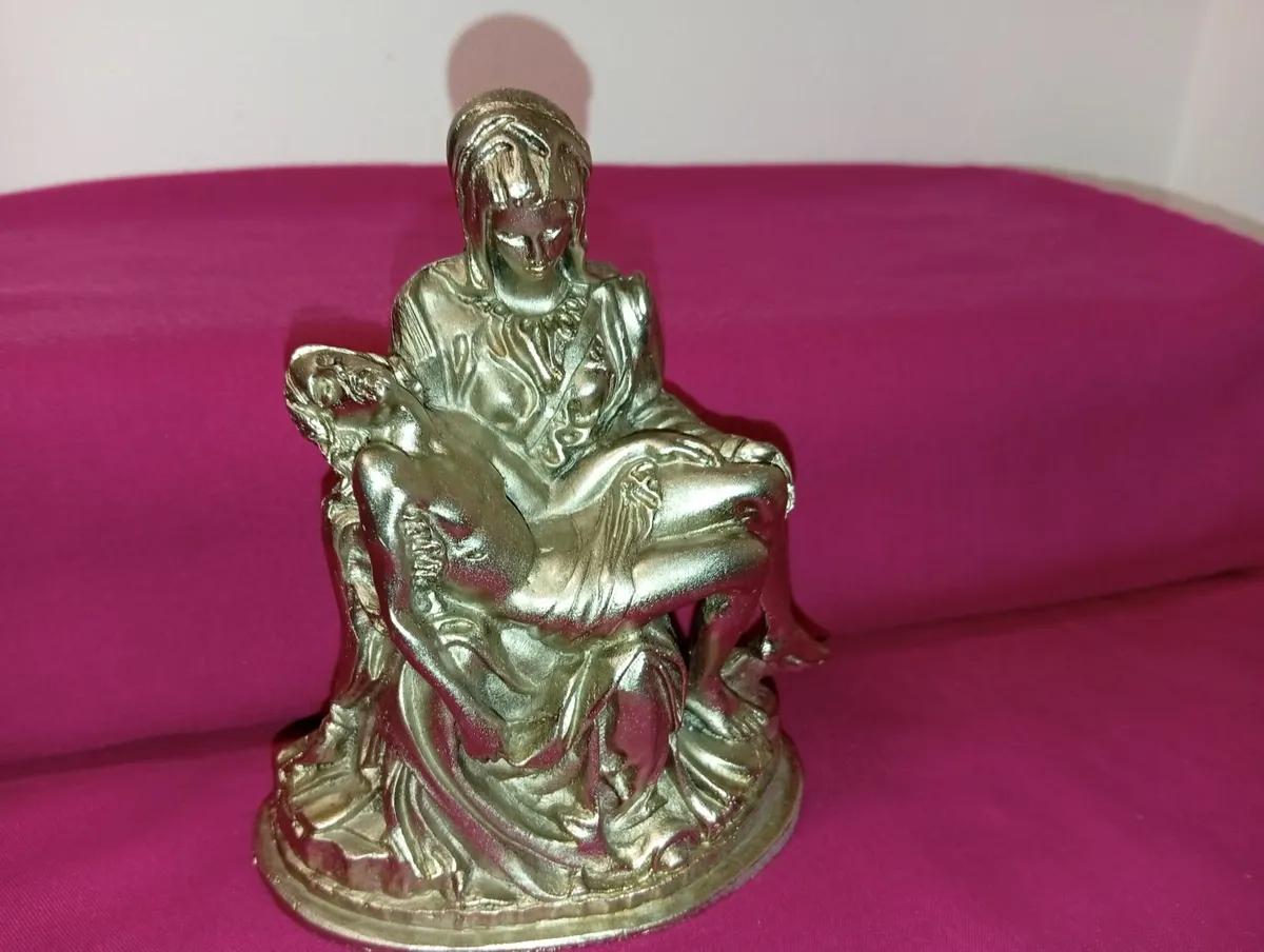 Vintage Italian Cast Metal-gold Finish Religious - Image 4