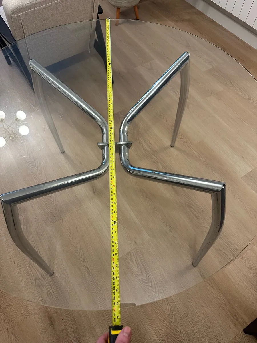 110cm Glass Round Dining Table - Image 2