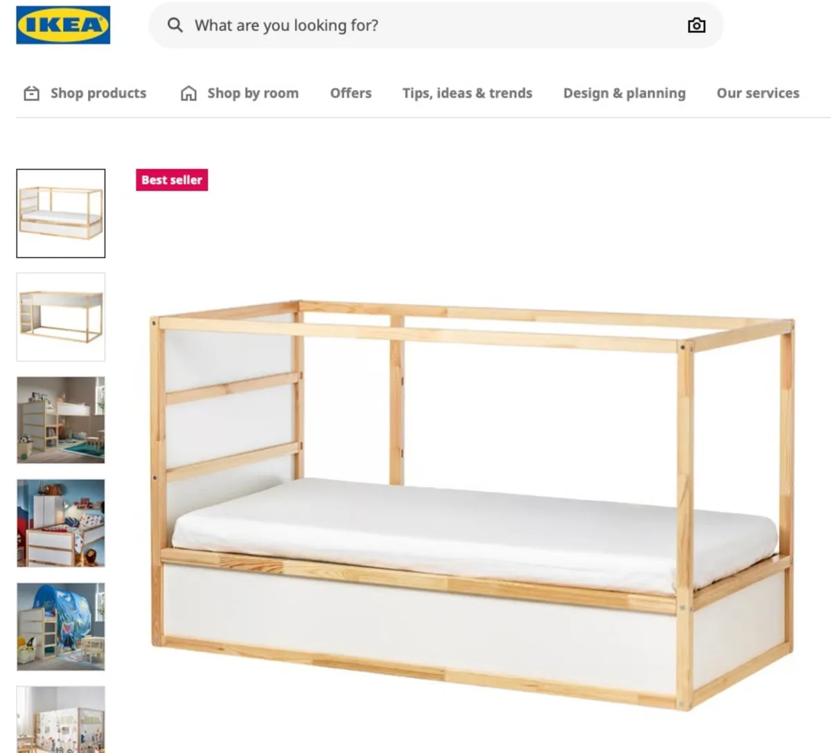 twin bed (convertible bunk) and mattress - Image 1