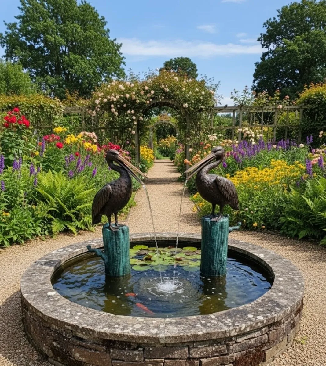 Pair bronze pelicans - Image 1