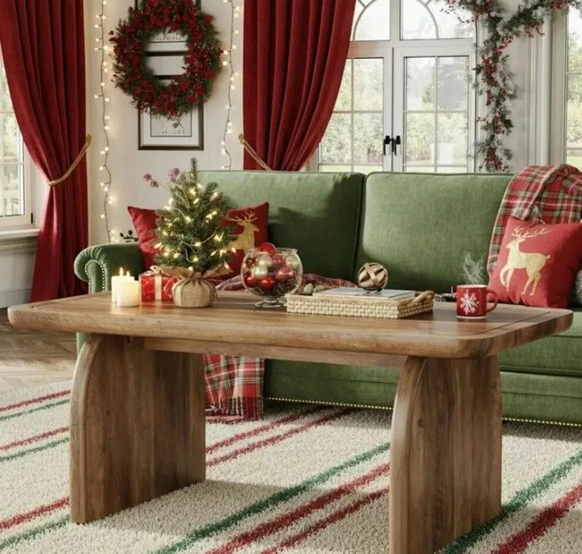 Coffee Table Mid-Century Style Sleek Oak Look - Image 2