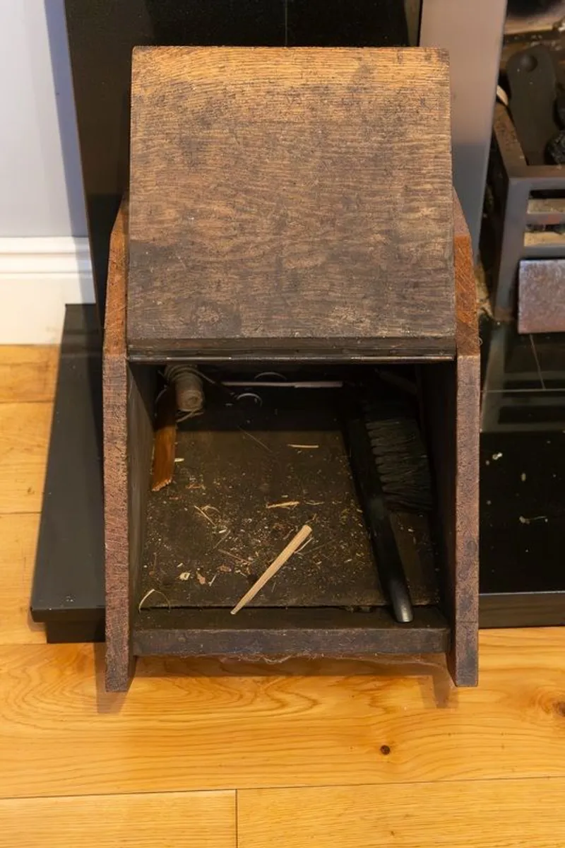 Antique Art Nouveau Style Purdonium, Antique Solid Wood Coal Scuttle - Image 2