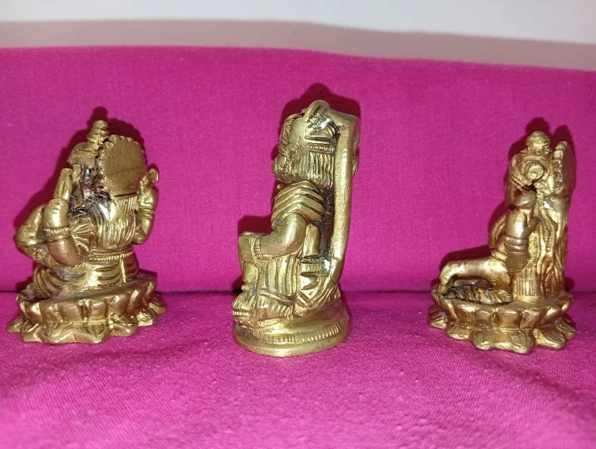 Vintage Brass hindu God Collection Hanuman Lakshmi - Image 2