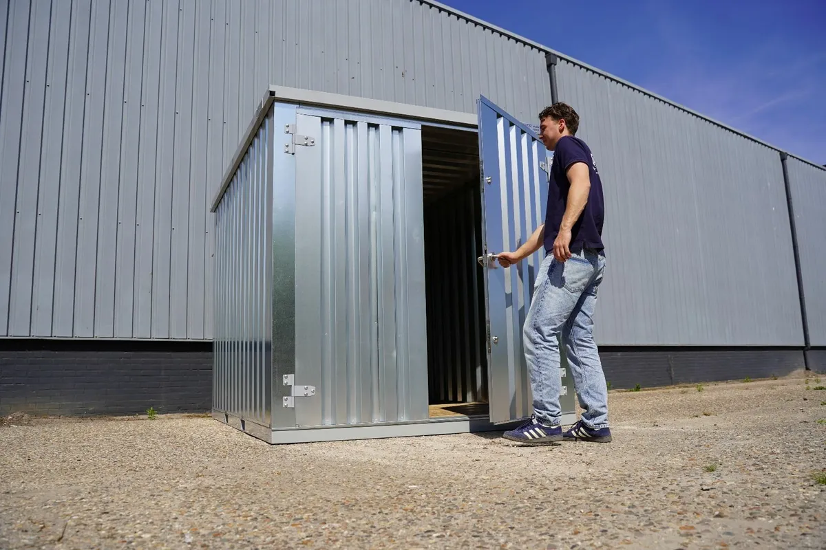 Compact Galvanized Storage – Perfect for Tools - Image 2