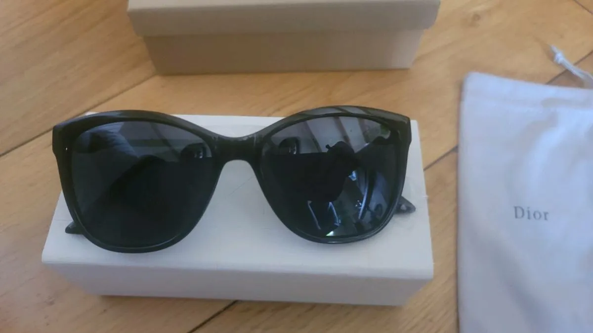 Christian Dior Brown Gold Twisted Loop Sunglasses - Image 1
