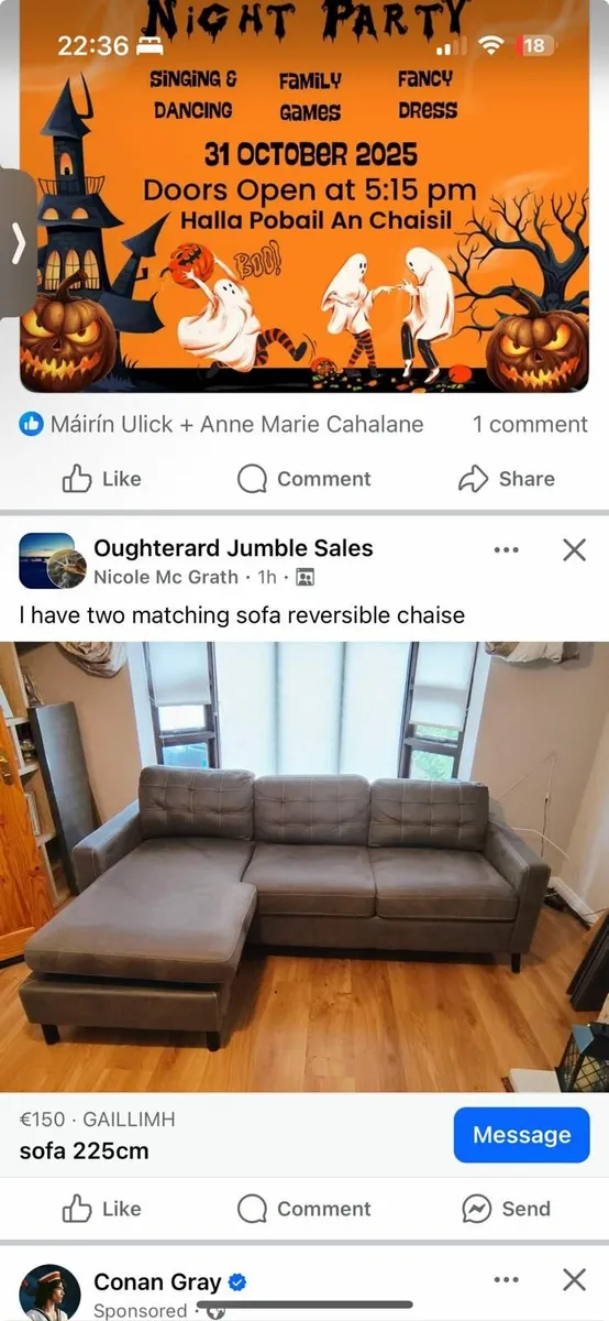 sofa 225cm reversible chaise