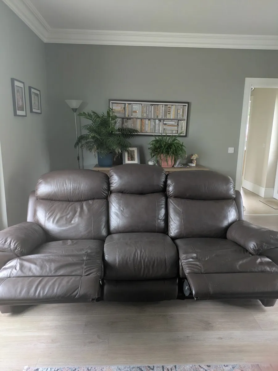 Brown leather sofas - Image 3